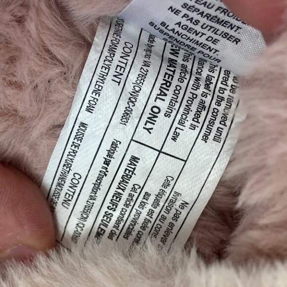 NEW Nordstrom Faux Fur Plush Slippers Pink Criss Cross Size Small Two Toned Shoe - Picture 13 of 13